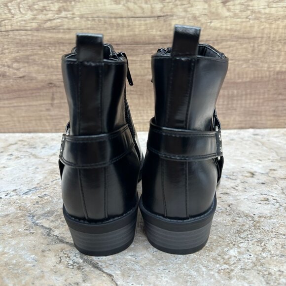 Portland Boot Company Wendy Black Harness Ankle Boots Size 2M Girls Faux Leather - Picture 6 of 10